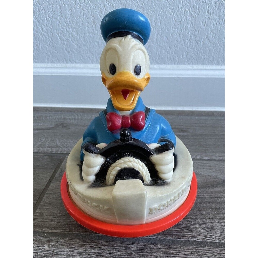 Vintage Captain Donald Duck 1976 Gabriel Ind Walt Disney Roly Poly Jingle Toy